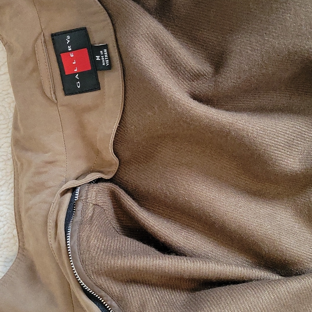 Gallery Taupe Microsuede Removable Lining With Hood Coat/Jacket, Size S - Picture 11 of 14